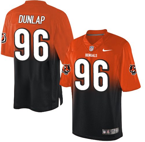 Nike Bengals #96 Carlos Dunlap Orange/Black Men's Stitched NFL Elite Fadeaway Fashion Jersey